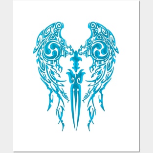 tribal wings and dagger Posters and Art